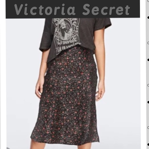 🎄Victoria Secret Silky Soft Skirts. Tie Dye Look or Black Floral. Elastic Waist - Picture 3 of 10